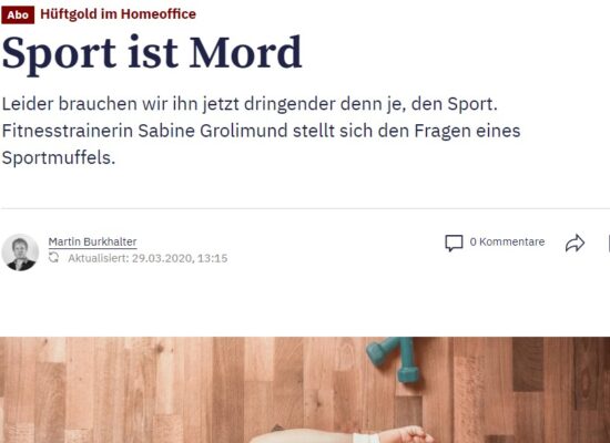Berner Zeitung: Hüftgold im Homeoffice – Sport ist Mord